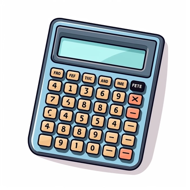 Clipart of a calculator for math class, Hand Drawn Back To School Clip Art, white background
