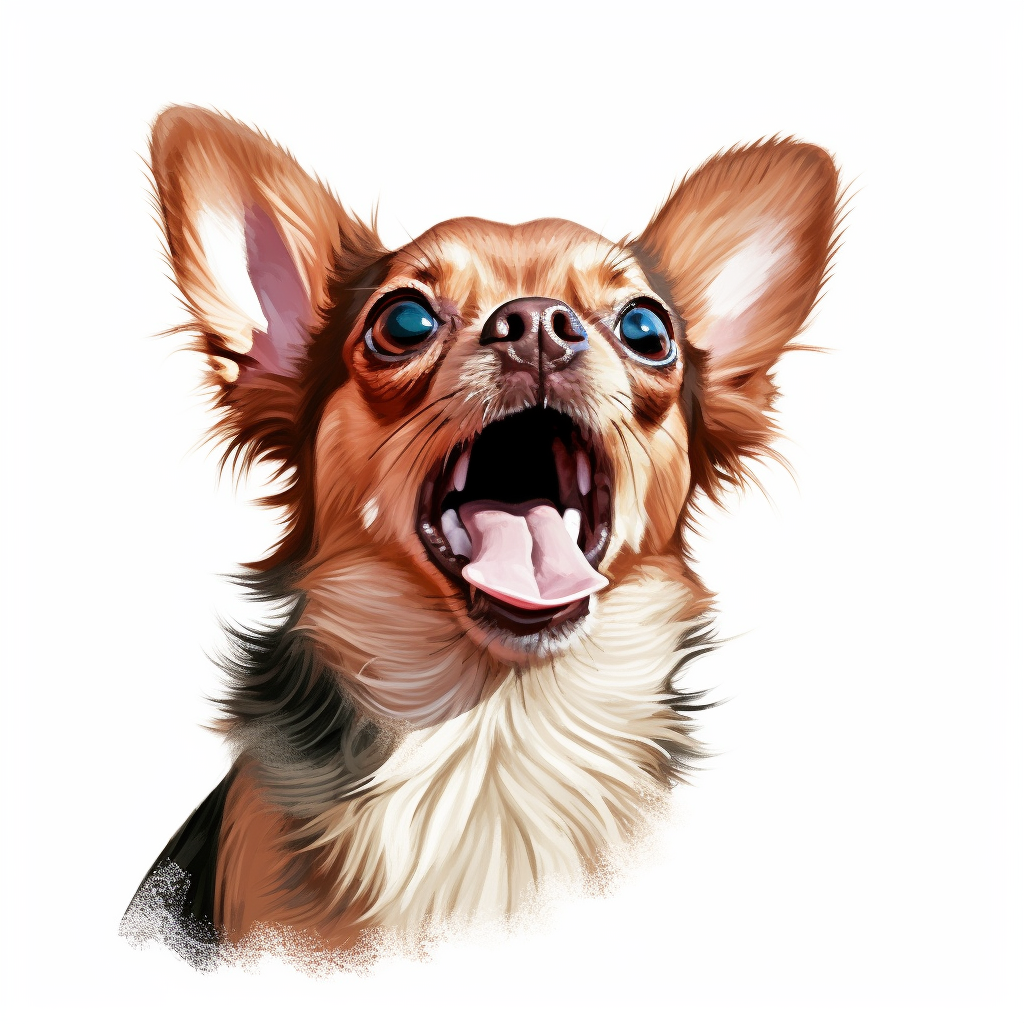 Chihuahua, barking at a stranger, realistic, Clipart, white background ...