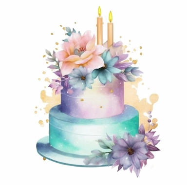 Make Galaxy Cake Clipart, fantasy rainbow pastel and gold foil floral theme, greenish color