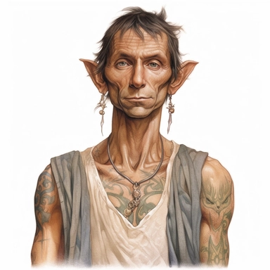 beautiful male wood elf front-facing tattoo design by twilight designs, in the style of david nordahl, jean-baptiste monge, farel dalrymple, fantastical street, high resolution, imaginative characters, clipart, blank white background