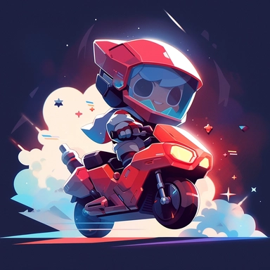 vector illustration, super cute kawaii boy drive a motorcycle racing clipart, , bright color, natural light, simple solid color background, octane rendering, popular in the art station, gorgeous, ultra-wide angle, 8K, HD, realism