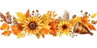 Watercolor fall illustration clipart set. Hand painted autumn leaves, sunflower, rowan berries, mushrooms, orange maple leaves, oak leaf. Compositions for card, DIY elements transparent background wallpaper,