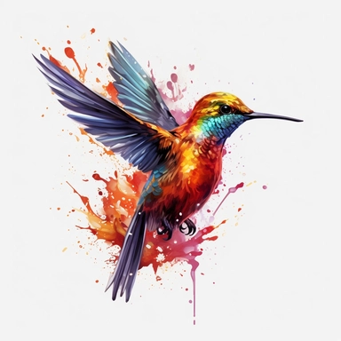 humming bird , creative shiny, super resolution, Pshycedelic PNG, Graffiti, Clipart, watercolor, realistic, 8k