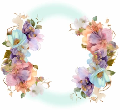 frame banner clipart on the left and right side beautiful flowers like this C:UsersromyaDownloadsclipart34385.png color light turquoise, light rosè, light orange, light purple color