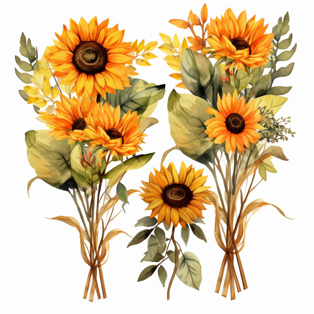 fall sunflower cliparts