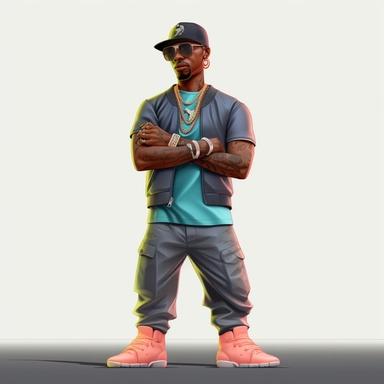 RAPPER GUY CLIPART, CARTOON, VECTOR, california highway , ultra realistic, 4k, high resolution, 3d