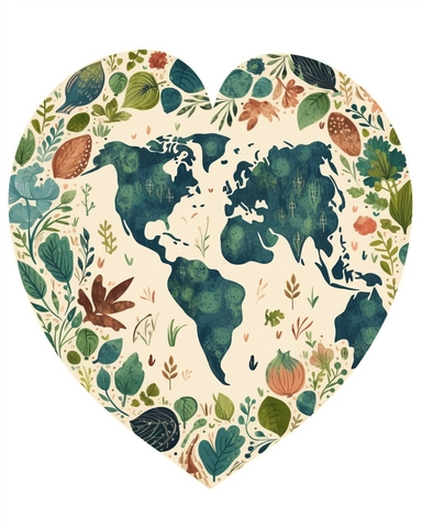 Retro Heart Earth day sublimation Clipart, sublimation Earth day in a Heart Shape Clipart, earth day Clipart, sublimation Clipart, white background 8k