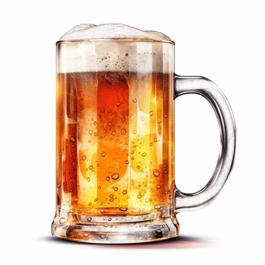 white background only, clipart of a beer mug