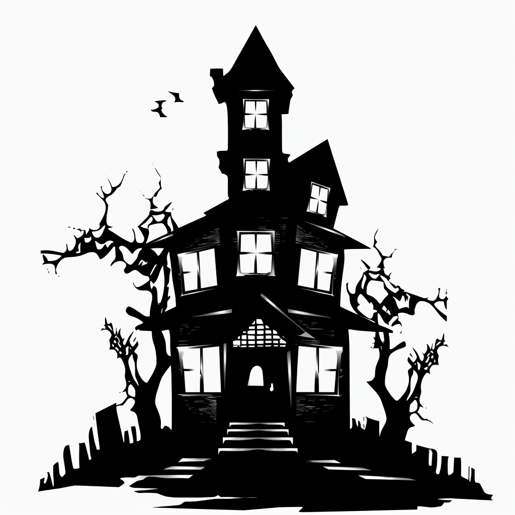 black and white house clipart