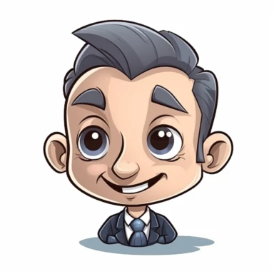 happy cute Investment Banker face, cartoon, clipart, mascot, isolated on white background