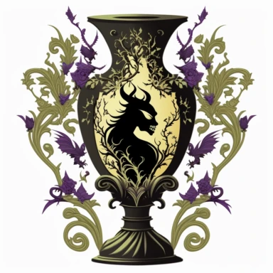 decorative vase with maleficent, clipart
