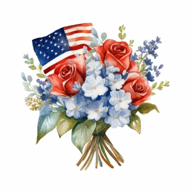 watercolor happy memorial day clip art, white background