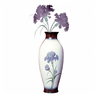 Design a dreamy watercolor clipart of japanese-inspired Irises in shades of purple and blue arranged in a tall wooden vase composition, hand-painted with soft and graceful brushstrokes. Draw inspiration from the artistic finesse of Ethereal Petals Watercolors for a refined and ethereal depiction. isolated on a white background, hand-drawn illustration, hand-painted watercolor texture, 16k UHD resolution, intricately detailed, sharp focal points, designed by Ana Victoria Calderon and Holly Exley,
