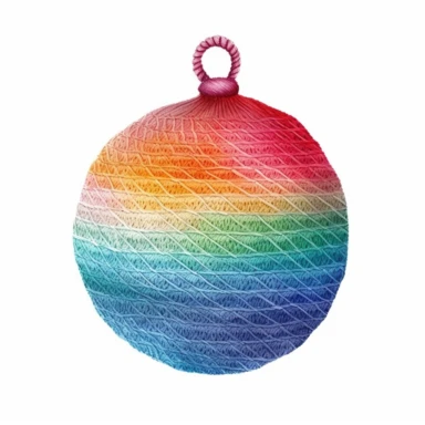 A Christmas ball, full color, knitted painting texture, Perfect for nursery art and children's book illustration style, simple, cute, full color, clipart, watercolor illustration, single object, high definition 8k, white background for removing background