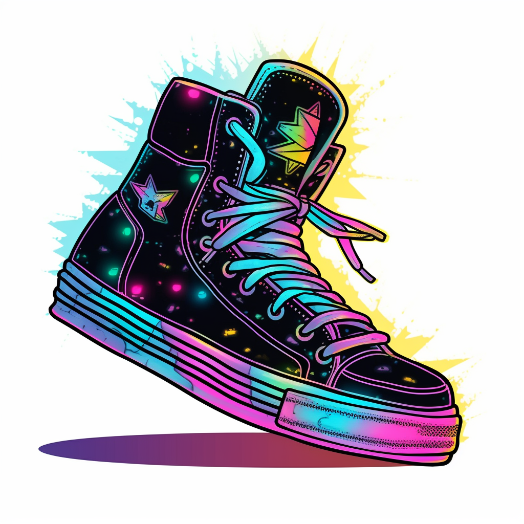 80's clipart high top converse - Clip Art Library