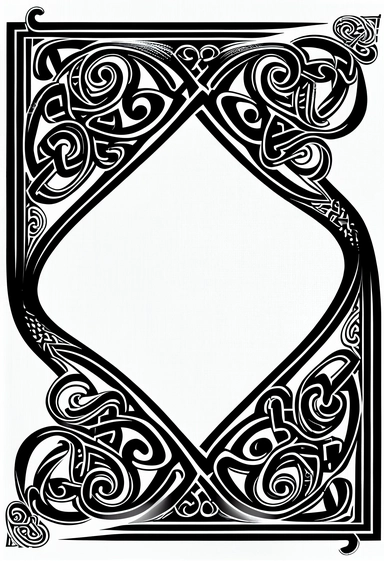 vector black graphic frame corner celtic knots on white background clipart