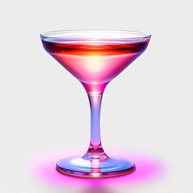 Classic french martini, no ice in the glass, white foam layer on top of the liquid, bold colors, retro neon style, photorealistic, high-resolution photography, transparent background PNG clipart – ar 16:9