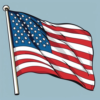 simplified clipart drawing of the american flag