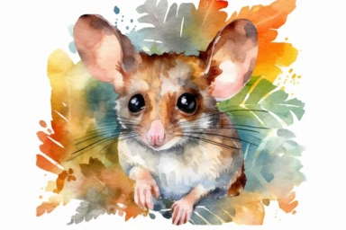 Watercolor, Balinese Mammal, clipart, hd, on a white background, spaced out