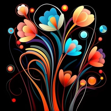abstract flowers clip art