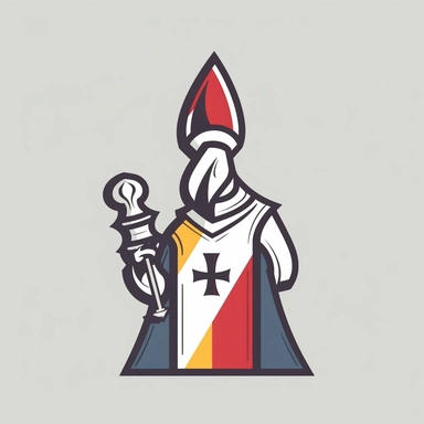 a minimalist abstract clipart illustration of a bishop chess piece, has the same energy as old sports mascots and logos, has a style of the art of the Jolly Rogers, stylize like a logo that would be put on the tail of an F-14, has a contrasting background so it can be selected, 8K