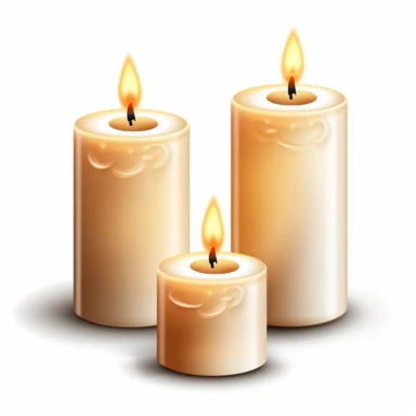 battery operated candles clipart on white background