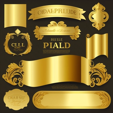 pure gold vector banners for writing on clipart svg