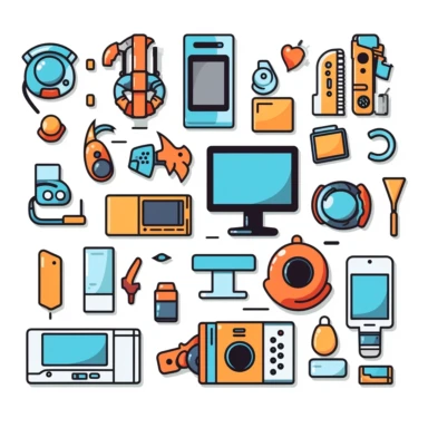 clip art for Smartphones and laptops, white background