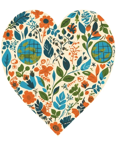 Retro Heart Earth day sublimation Clipart, sublimation Earth day in a Heart Shape Clipart, earth day Clipart, sublimation Clipart, white background 8k