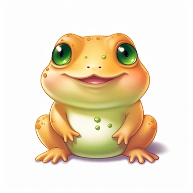 kawaii toad frog clipart, white background