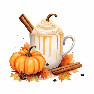 Pumpkin spice & everything nice clipart,White backgroun - @Royeldesk Digital Agency (fast)