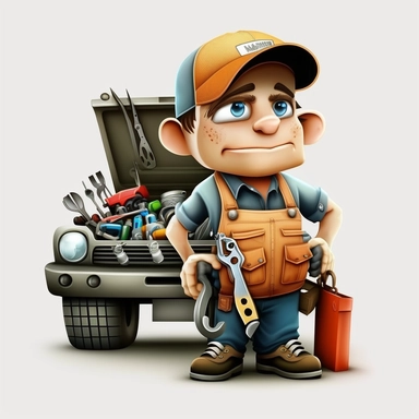 mechanic, car, clipart, very detailed, high resolution, white background