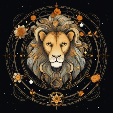 leo zodiac clipart, black background