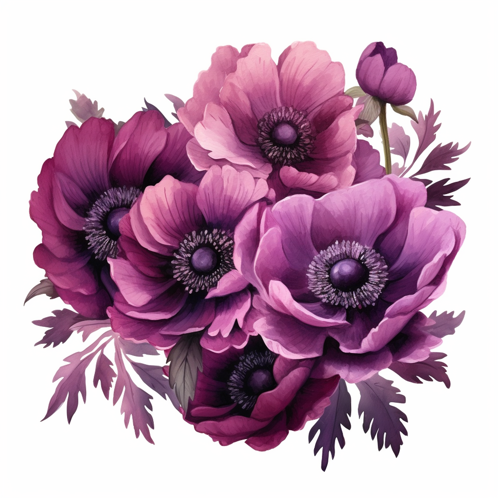 anemone flower cliparts