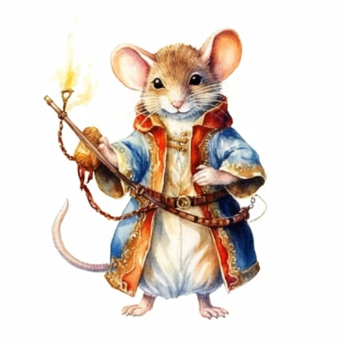 a fairytale mouse dressed in noble attire through a captivating watercolor clipart, where each stroke of the brush reveals their intricate costumes and royal charm, inviting you to join their whimsical adventures, 8k, fantasy style, white background