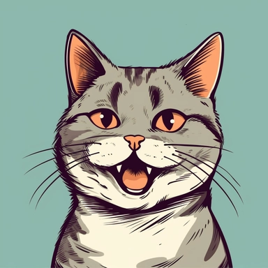 Amused cat clipart