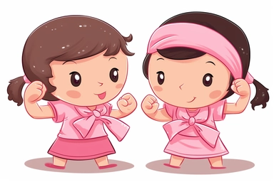Fight for a Cure, clipart, white background, cartoon ,