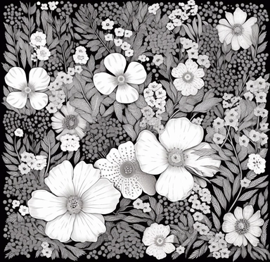 black and white floral clipart i love flower, in the style of paula scher, distinct framing, mikhail vrubel, japonisme, naturalistic shadows, lucy grossmith, japanese-inspired motifs