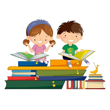 School Clipart kid desk book learning fu