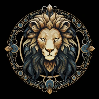 leo zodiac clipart, black background