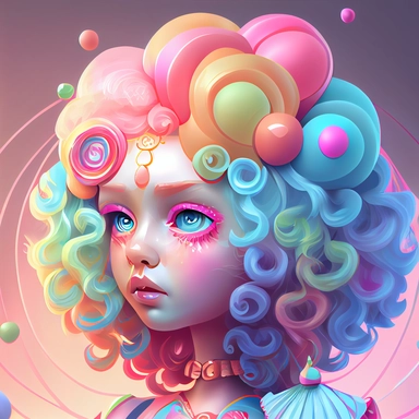 energizing colorful cartoon barbi doll princess clipart , simple, cute, happy, art, crafty, pattern, psychedelic , groovy , hi-res contrast