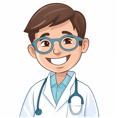 clipart of a dentist, white background