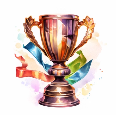 a award, clipart, detailed, watercolor