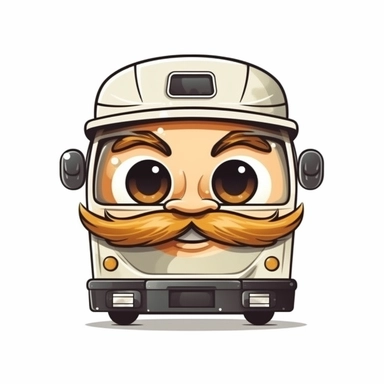 happy cute Bus Mechanic face, cartoon, clipart, mascot, isolated on white background