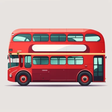 Vector illustration vibrant side view profile london red double decker bus flat vector illustration clipart svg white background