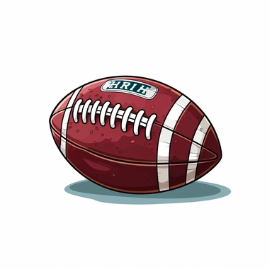 american football ball clipart vector, flat vector design, 2d,detailed