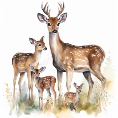 Deer and doe graphics, Woodland Animals Clipart Watercolor, Clipart, hand drawn, vector, high resolution, 4K