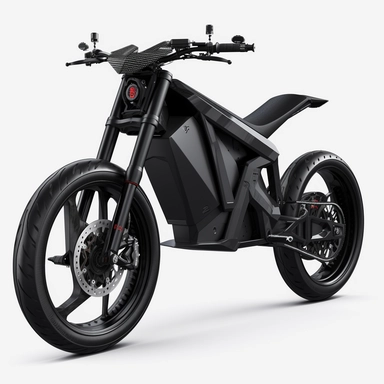 Tesla releases a line of electric bikes, designed with the same sleek, futuristic aesthetic as their cars, logo clipart, white background