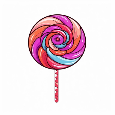 kawaii, single swirly lollipop clipart, white background, svg, eps
