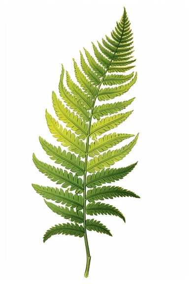 Vintage 1920 Green Fern Leaf Illustration , Chromolithograph, Die Cut, 1920s Illustration, Vintage, Chromolithograph, Colorful, Antique, Ephemera, Clipart, 8k, Isolated on white